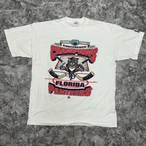 Vtg Florida Panthers Starter T Shirt Sz Large NHL Hockey 1996 Champs READ